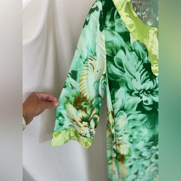 Soft Surroundings Tropical Green Havana Maxi Dress Size petite small - Picture 2 of 8